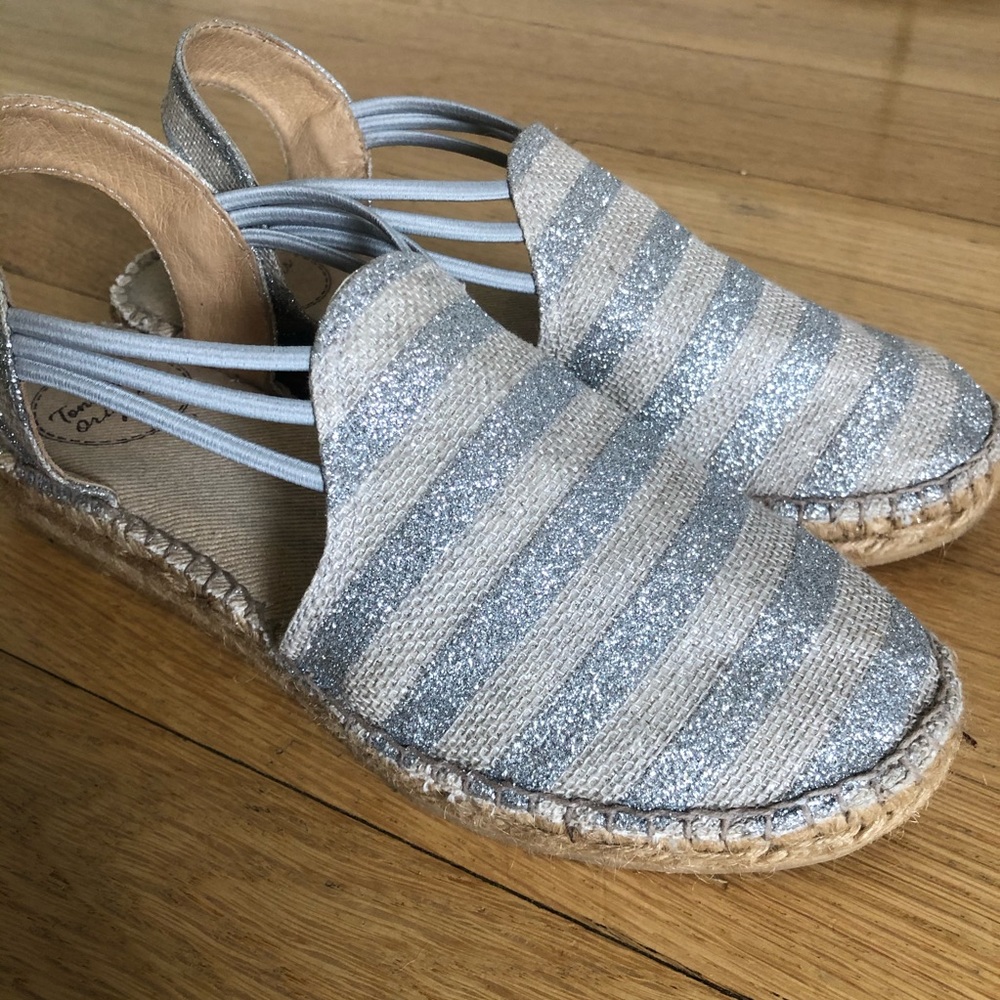 Toni Pons Silver and Natural Stripe Espadrille